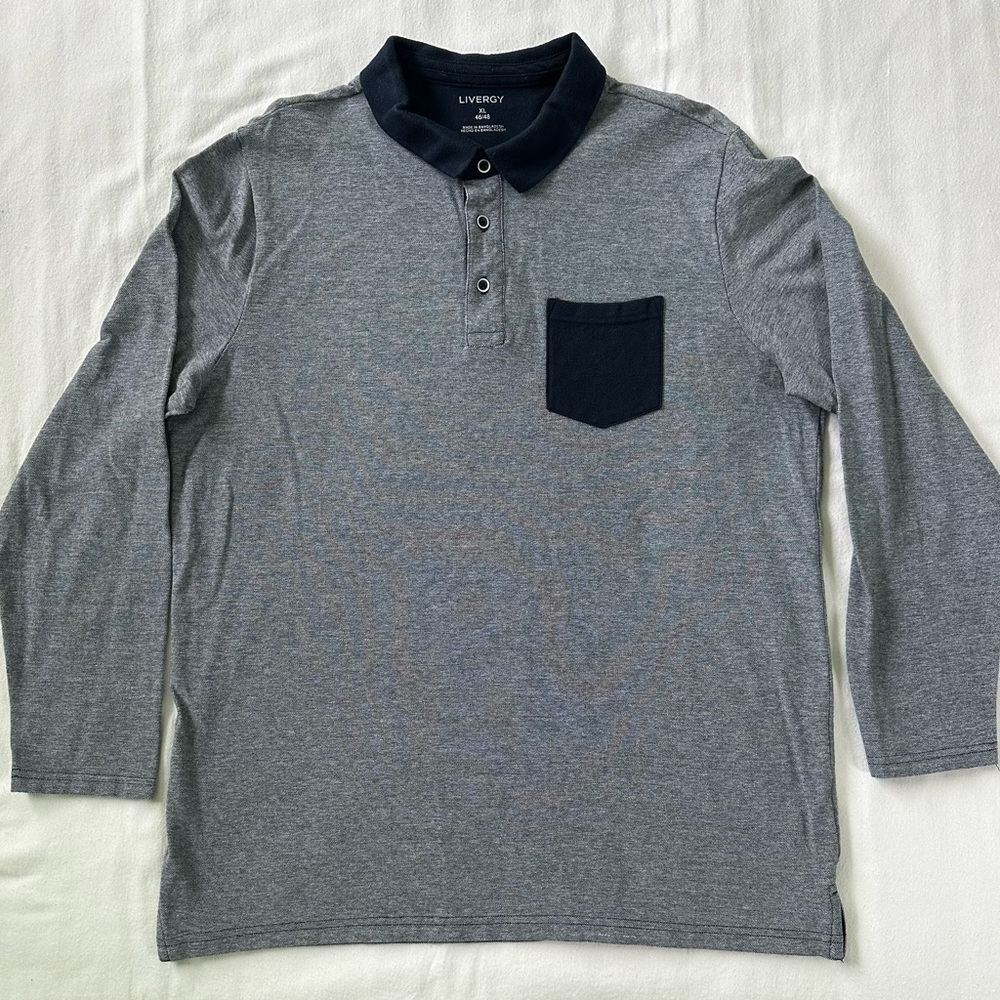 LIVERGY Men’s Long Sleeve Polo Shirt – Size XL (46/48)